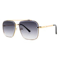 Metal Cut Edge Double Beam Sunglasses for Men