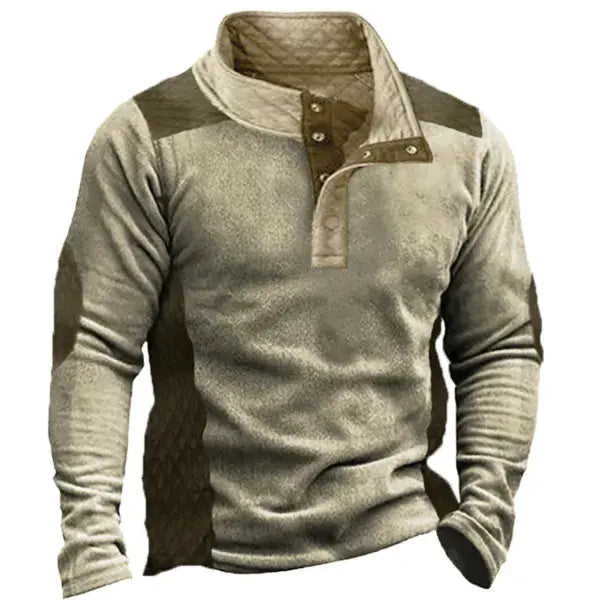 Vintage Print Long Sleeve Polo