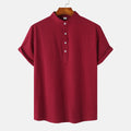 2024 Summer Men's Cotton Linen Short Sleeve Shirt