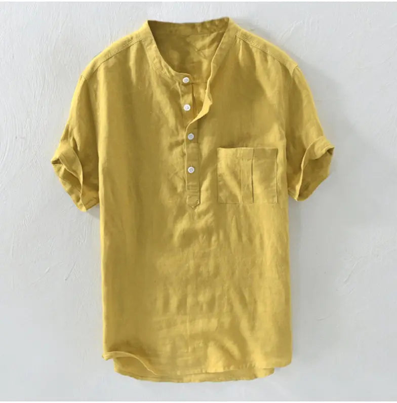 Casual Short Sleeve Shirt in Green for Men