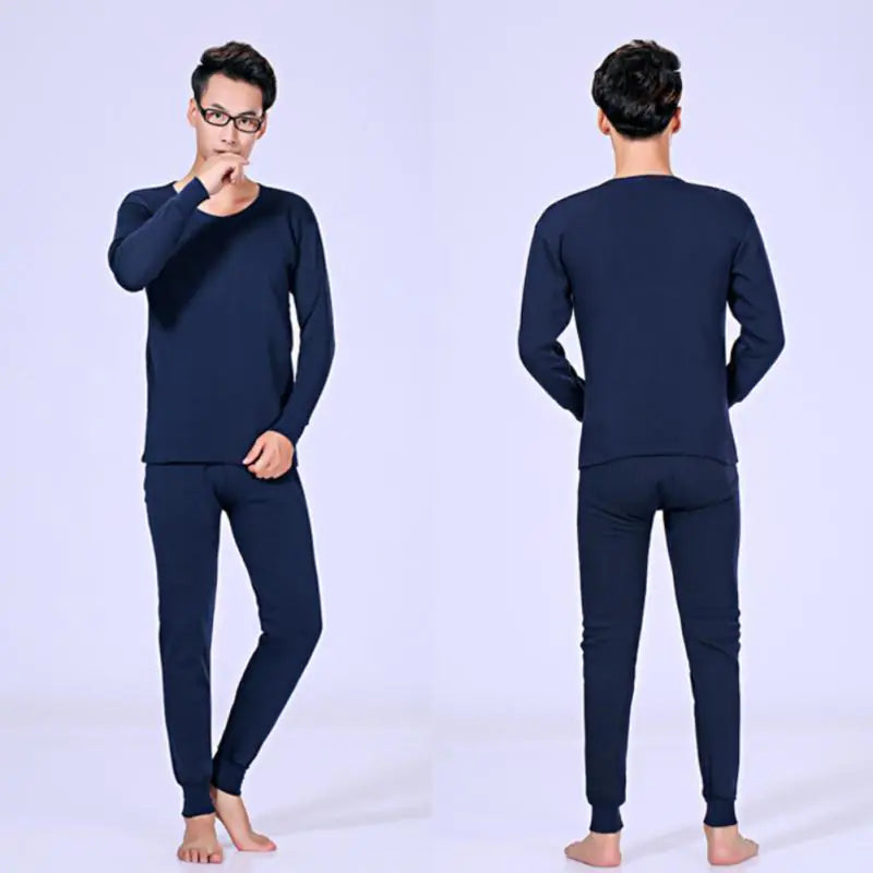 Men's Autumn Winter Round Neck Top and Pants Set