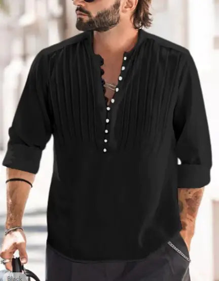 2023 Men's Casual Button-Up Cotton Linen Shirt