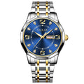 Taxau  Men Blue Face  Stainless Steel Watch