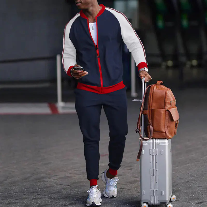 Casual Sports Sweater and Pants Zipper Set