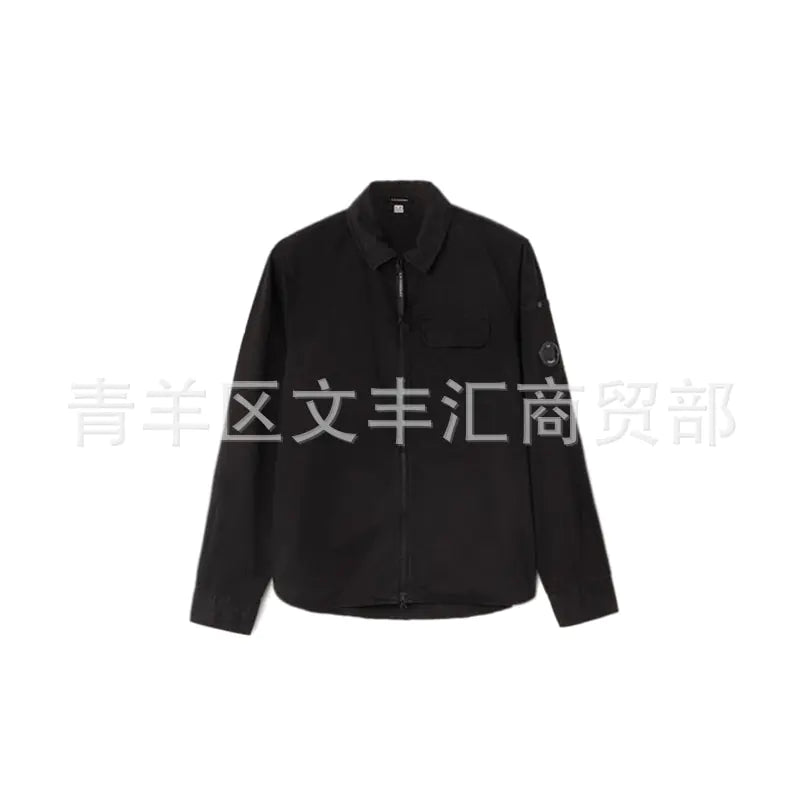 Korean Casual Loose Long Sleeve Zipper Shirt for Men