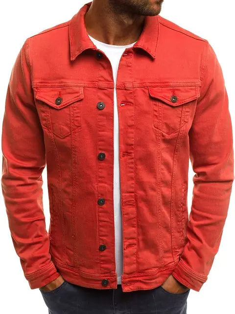 ZOGAA Men's Simple Short Denim Jacket