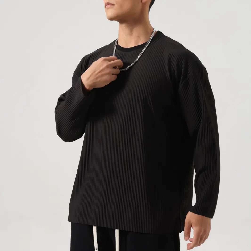 Striped Long Sleeve Fitness Shirt