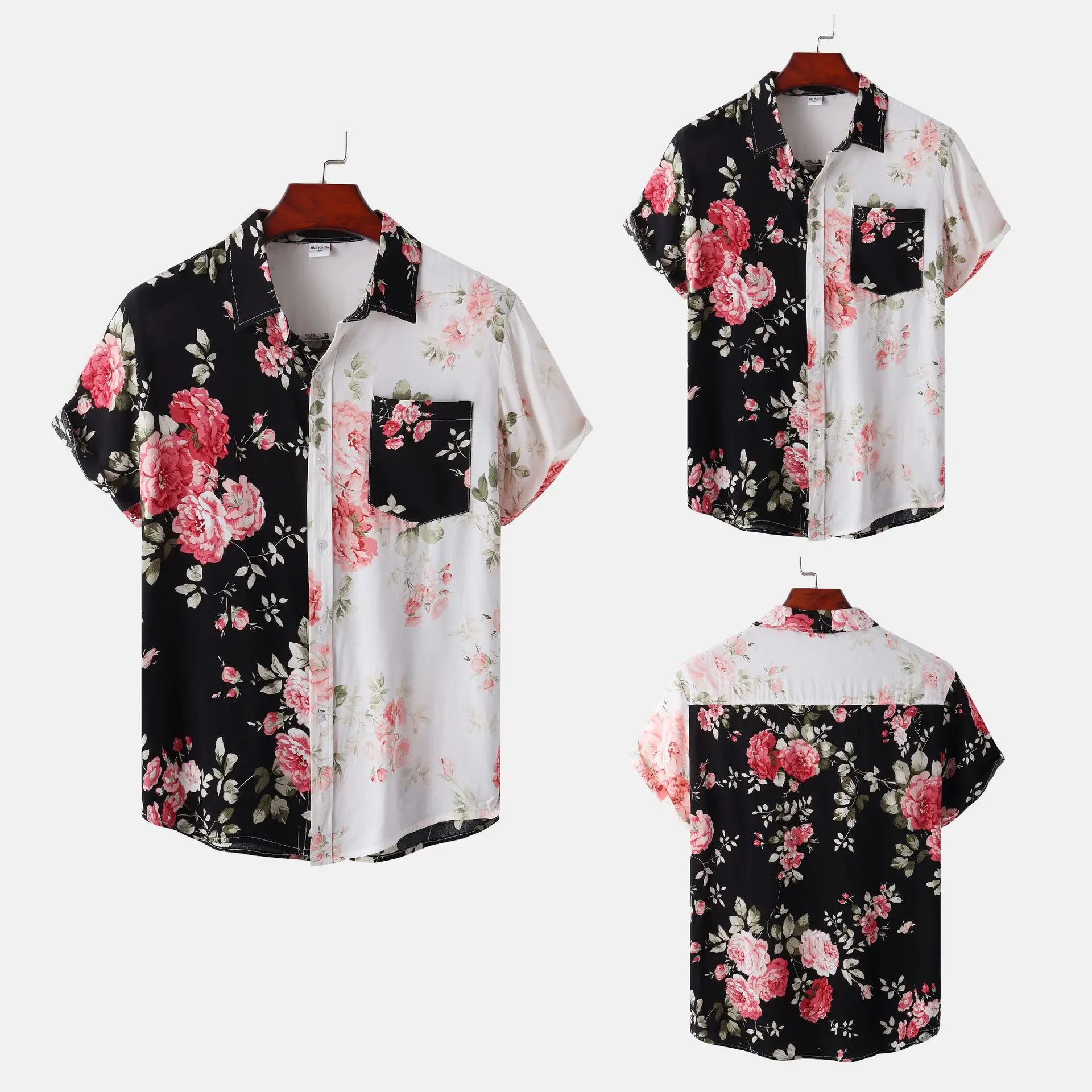 Men's Floral Short-Sleeved Hawaiian Beach Shirt