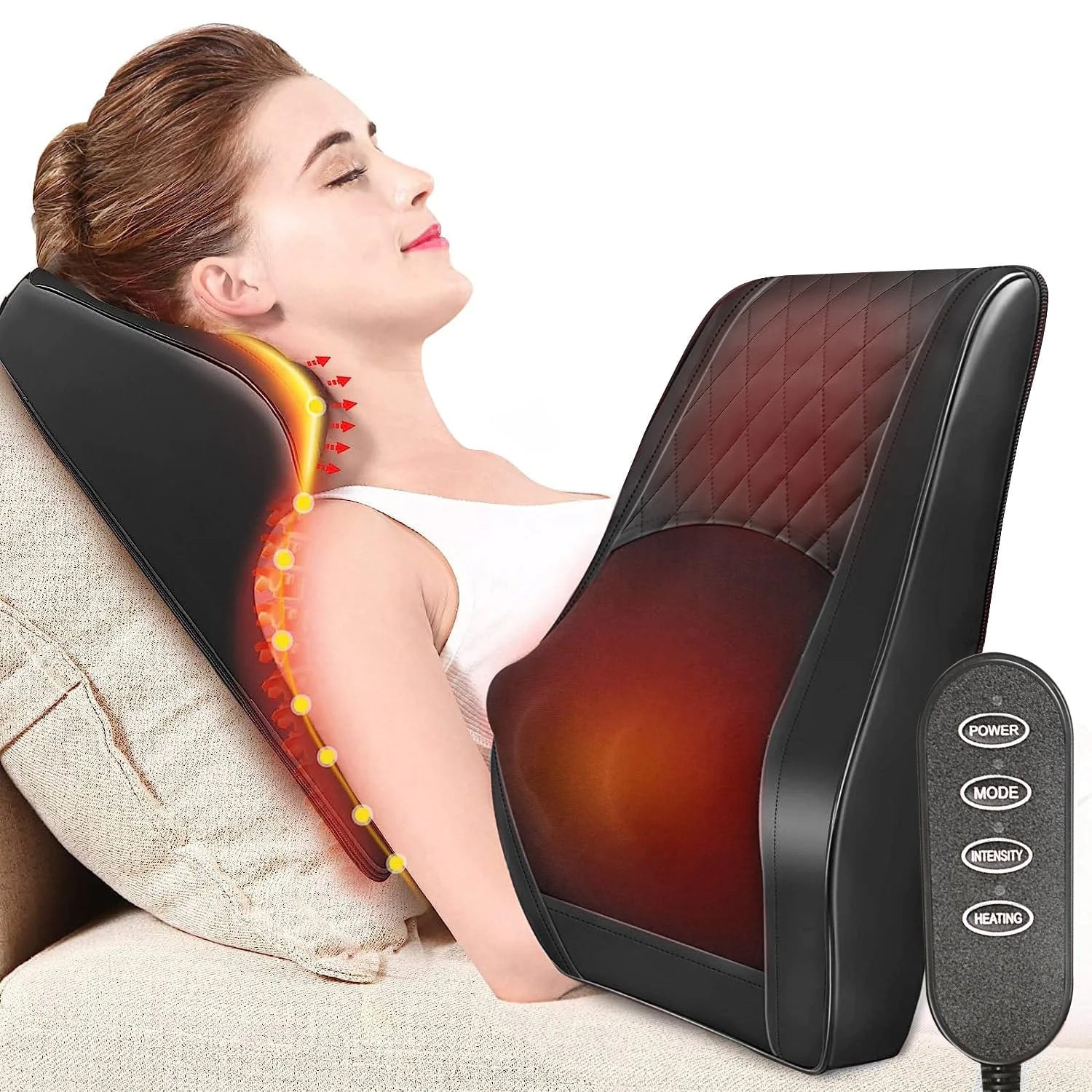 Heated Neck & Back Massager Pillow