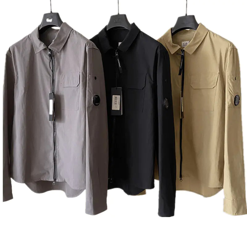 Korean Casual Loose Long Sleeve Zipper Shirt for Men