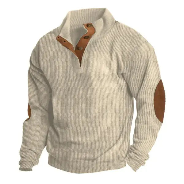 Vintage Print Long Sleeve Polo