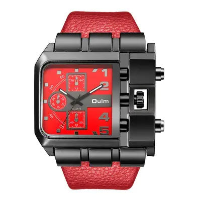 Oulm Big Dial Quartz Men's Square Leisure Watch