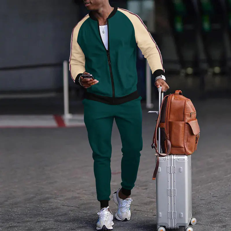 Casual Sports Sweater and Pants Zipper Set