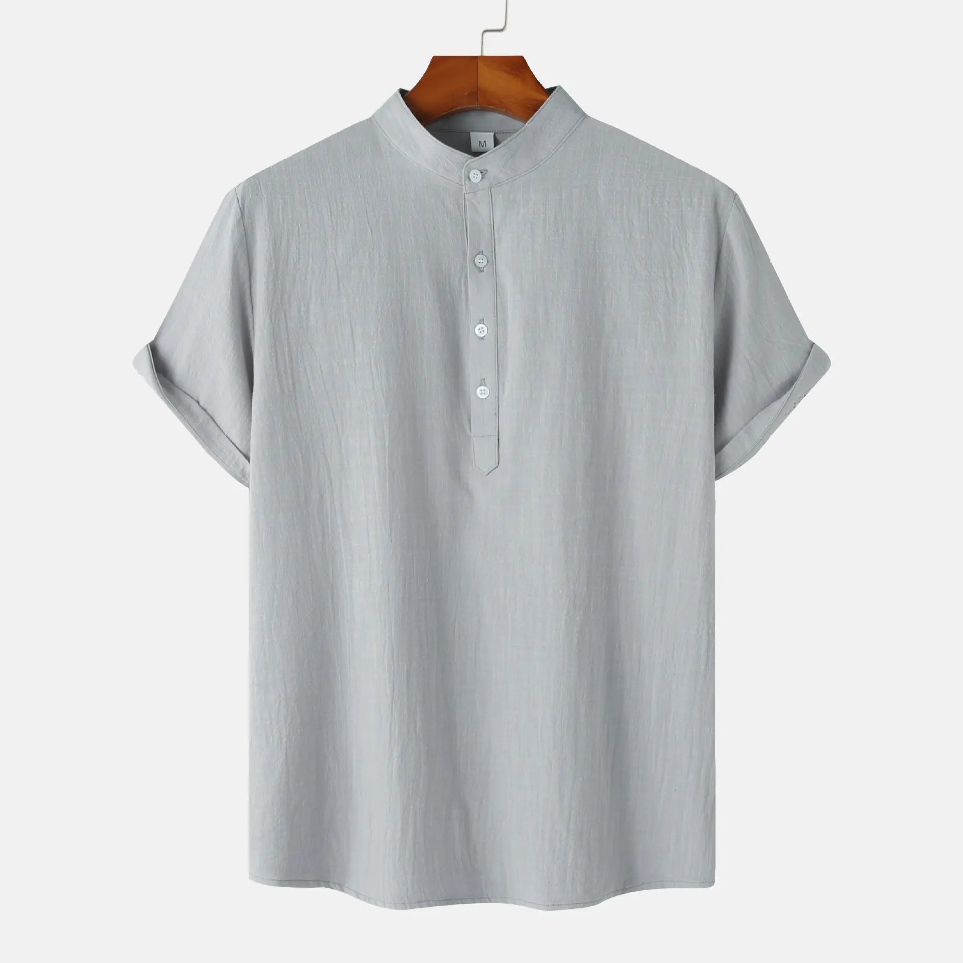 2024 Summer Men's Cotton Linen Short Sleeve Shirt