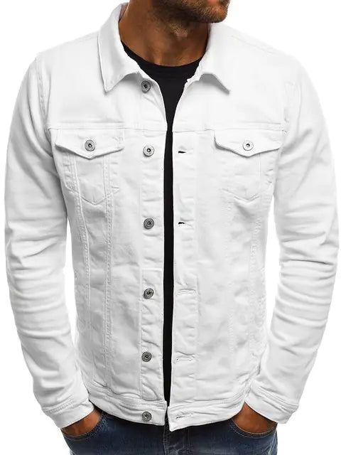ZOGAA Men's Simple Short Denim Jacket