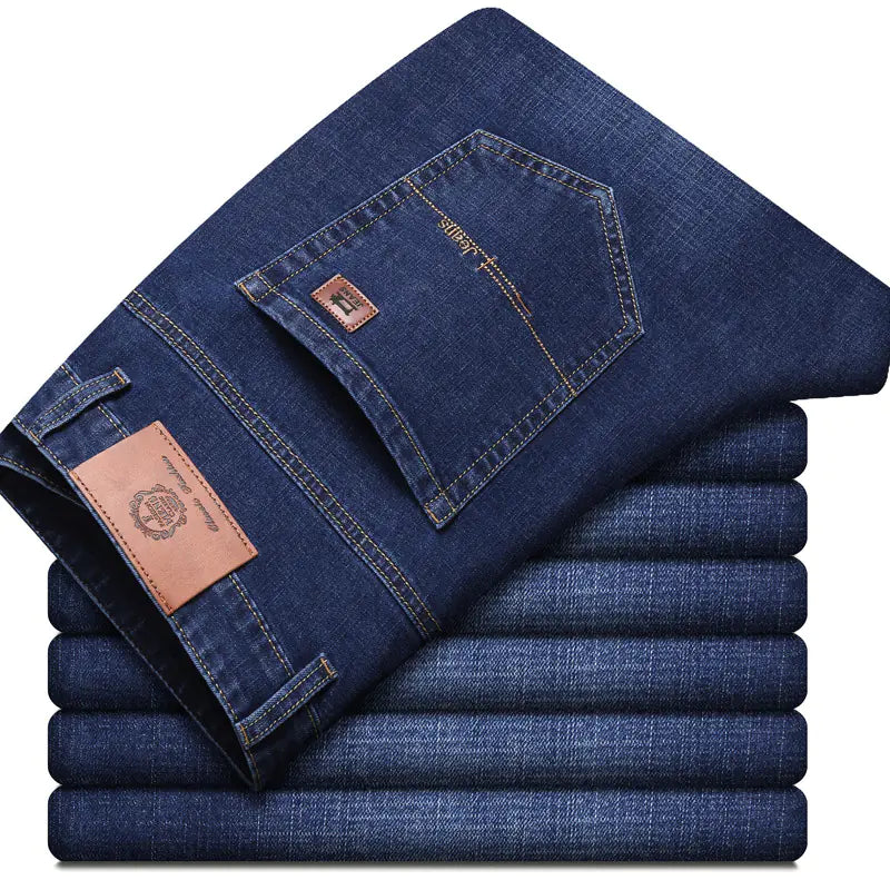Men's Slim Fit Casual Straight Loose Jeans Trousers