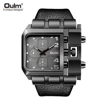 Oulm Big Dial Quartz Men's Square Leisure Watch