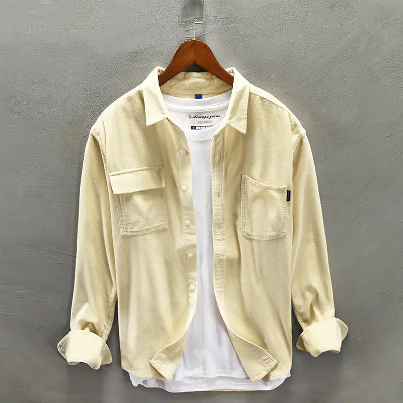 Casual Men's Jacket - Cotton Long-Sleeved Shirt