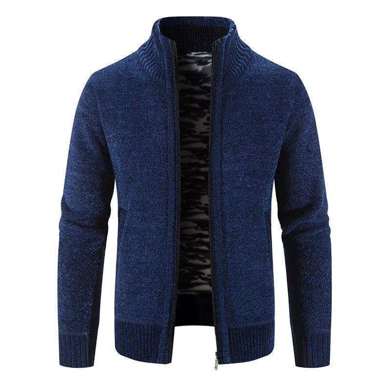 Men's Fleece Lined Knitwear Jacket