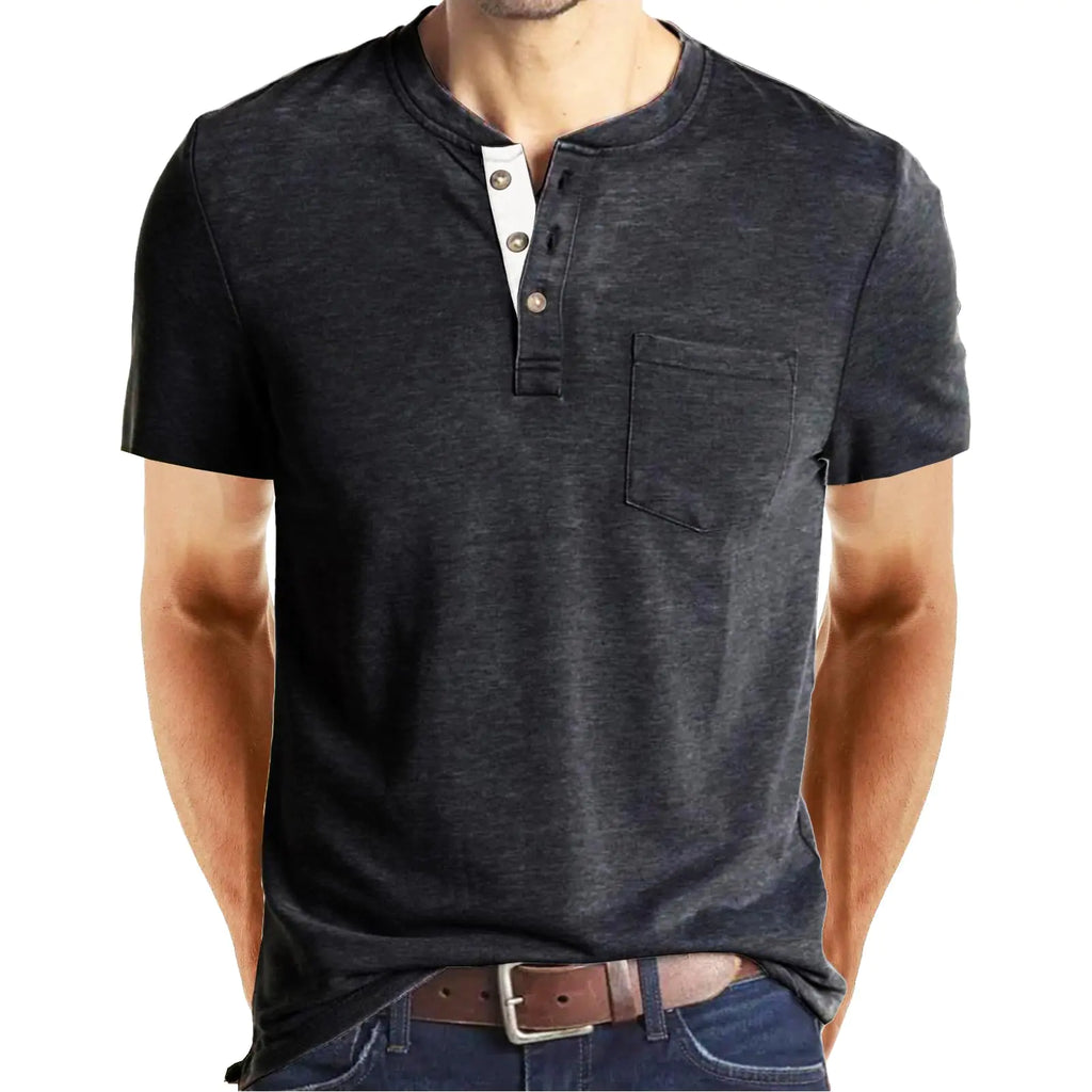 M&F EVENMINE Fashion  Henley Shirts