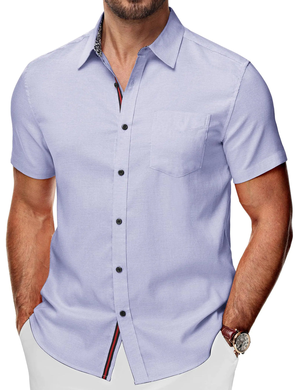 PJ PAUL JONES Mens Purple Dress Shirt