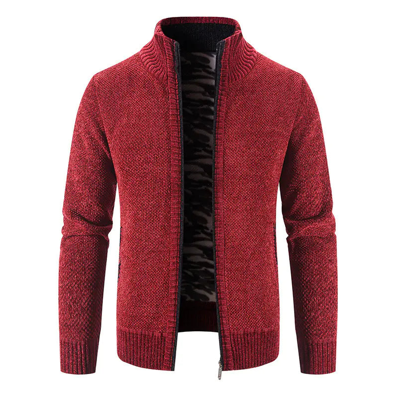 Men's Fleece Lined Knitwear Jacket