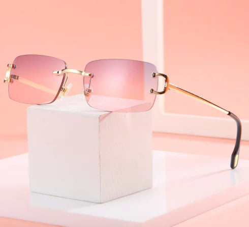 Square Frameless Sunglasses for Women - Trendy Style
