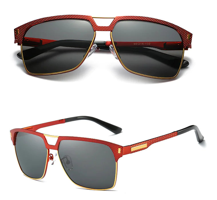 Retro Polarized Sunglasses for Men with Spring Legs