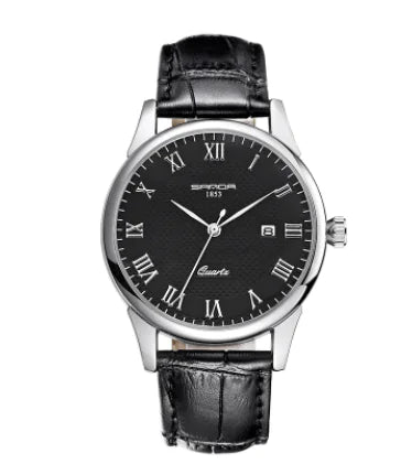 Fashionable Waterproof Couple Watches with Leather Strap