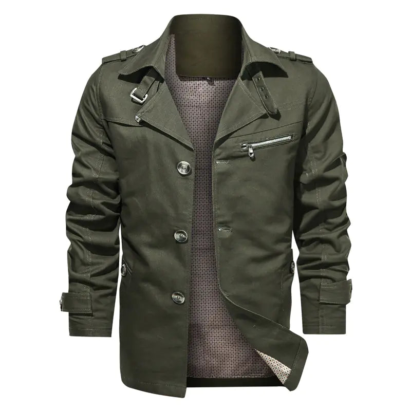 Cotton Mid-Length Casual Jacket for Men