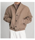 Men's Business Shirt Stand Collar Jacket Woolen Coat