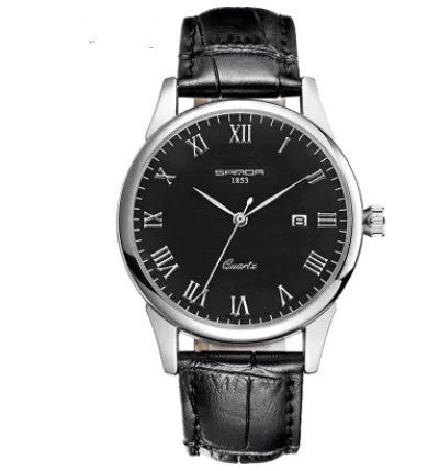 Fashionable Waterproof Couple Watches with Leather Strap