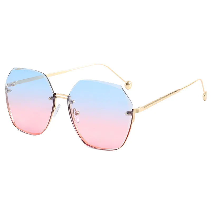 Trendy Frameless Sunglasses for Women - UV Protection