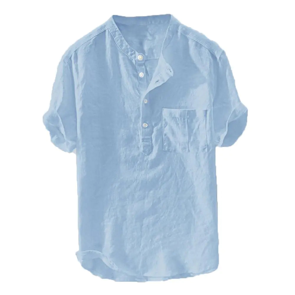 Casual Short Sleeve Shirt in Green for Men