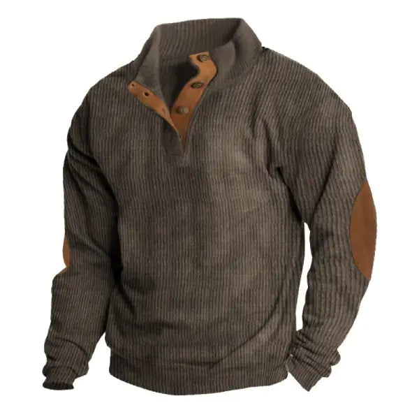 Vintage Print Long Sleeve Polo