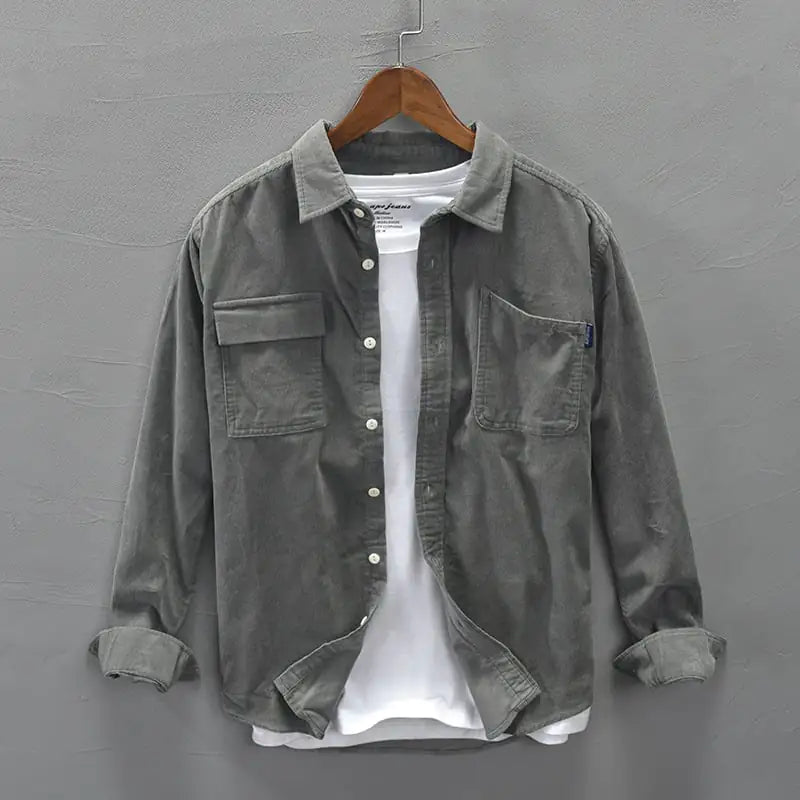 Casual Men's Jacket - Cotton Long-Sleeved Shirt