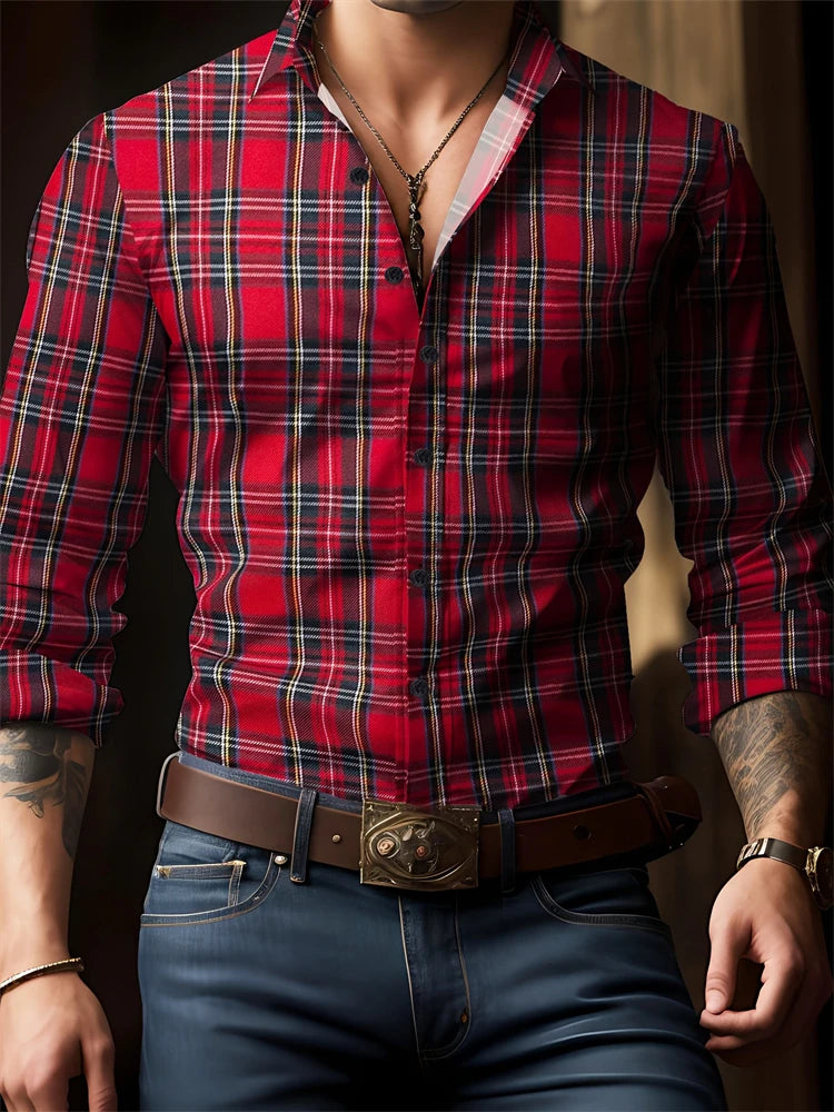 Spring And Autumn Button Down Men's Shirt