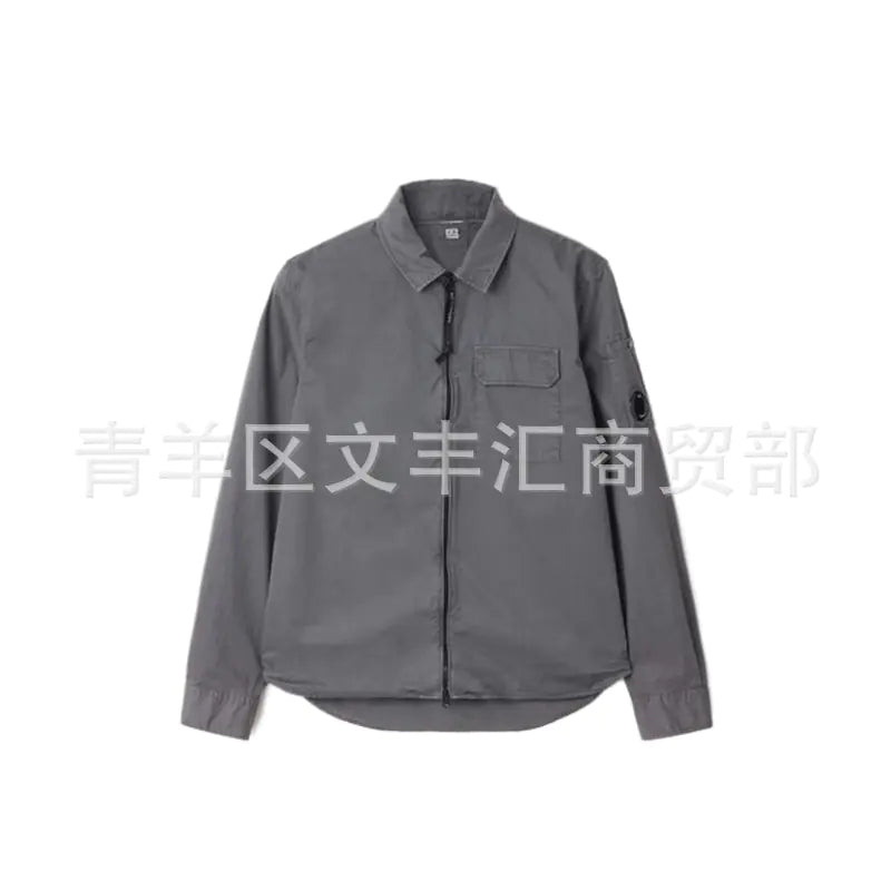 Korean Casual Loose Long Sleeve Zipper Shirt for Men