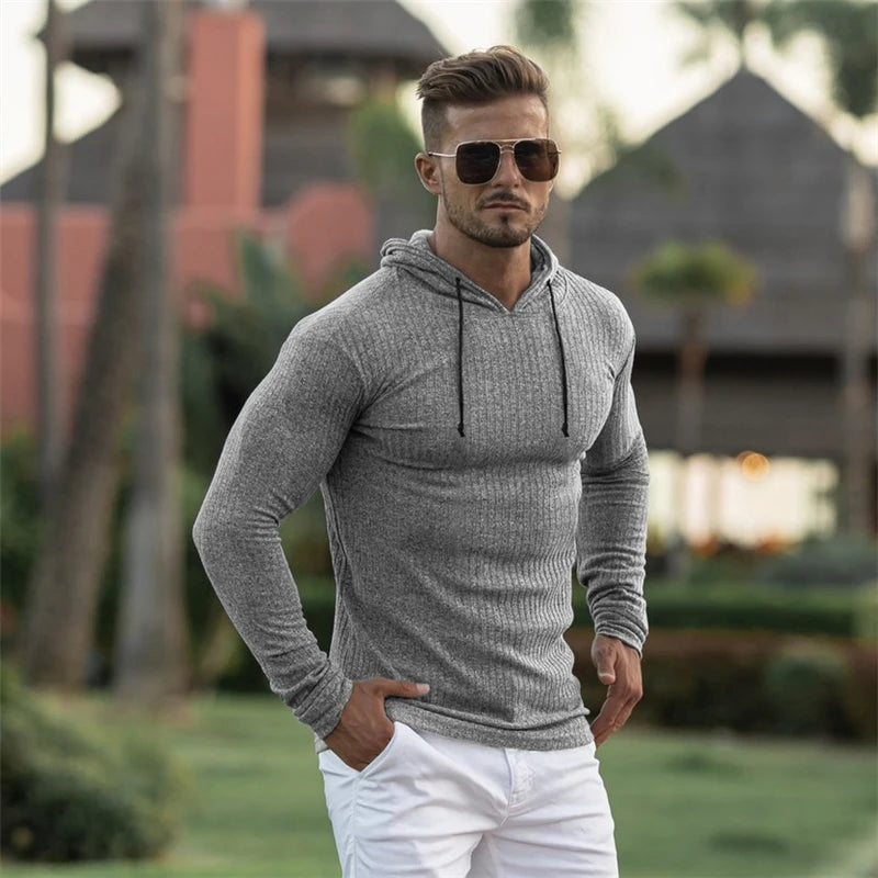Men's Hooded  Long Sleeved Running T-shirts