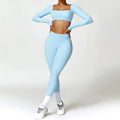 Summer 2PCS Yoga Suit Sports Set Women Quick-Dry Gym Set Women Tracksuit Running Workout Long Sleeve Sports Shirt Yoga Clothing