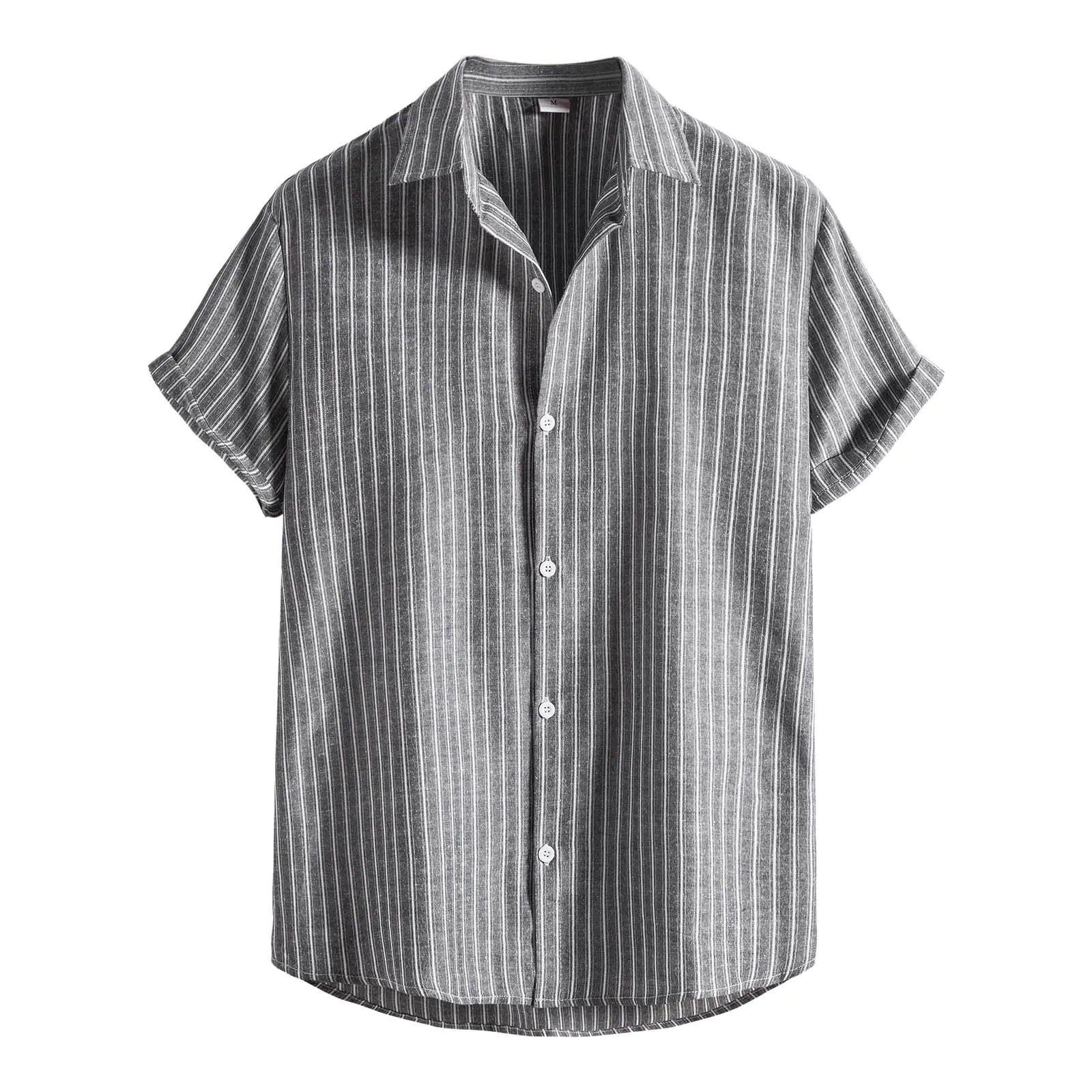 Men's Linen Button-Down Short Sleeve Shirt 2022