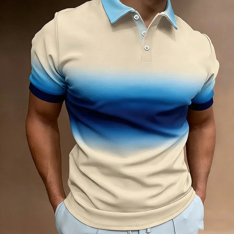 Simple Contrasting Color   Polo Shirt