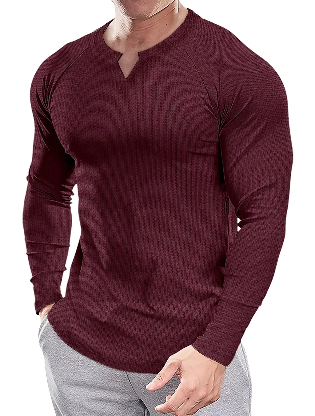 Muscle Cmdr Mens Slim Fit V Neck Casual Shirts