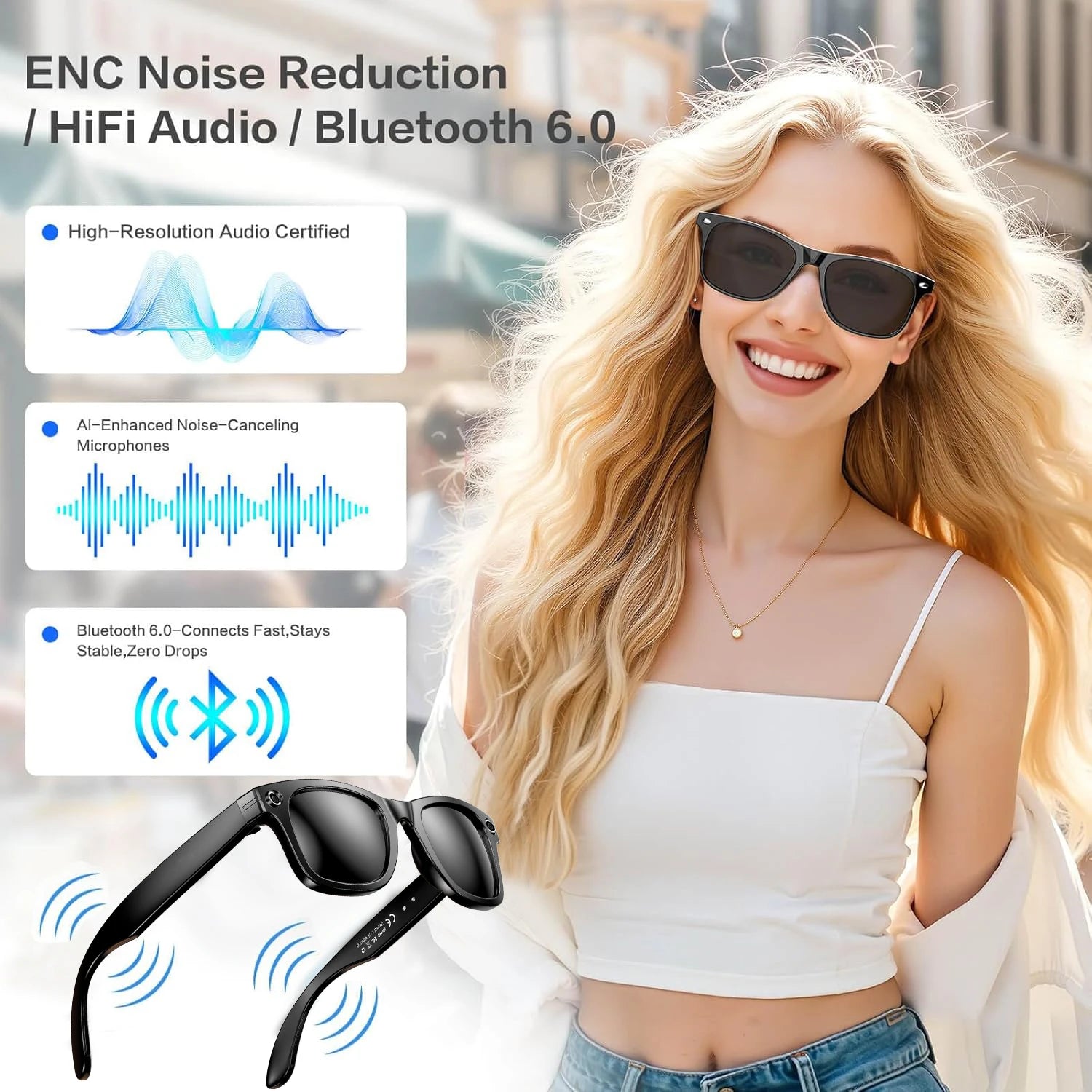 New Upgrade AI Man Smart Glasses With Camera Video Recording Photo Recognition Bluetooth Call Translation Voice Sunglasses Woman
