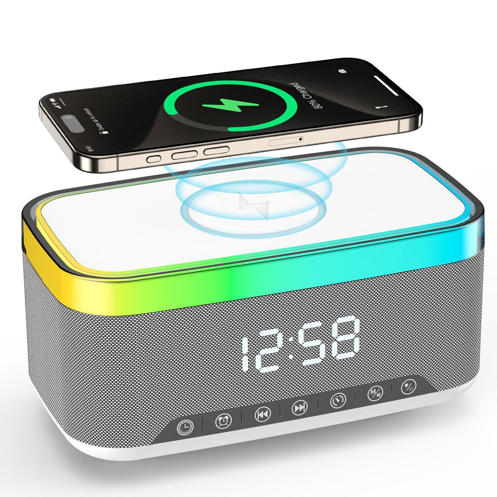 S300 Multifunction Bluetooth Speaker with Clock and Wireless Charging