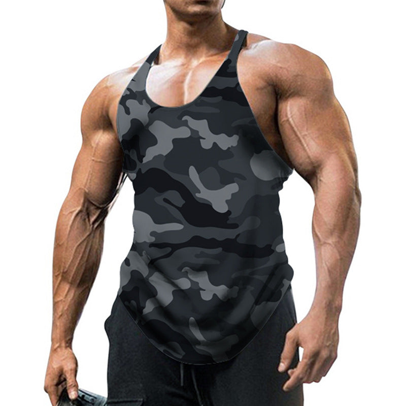 Camouflage Summer Fitness Tank Top for Men - Slim Fit