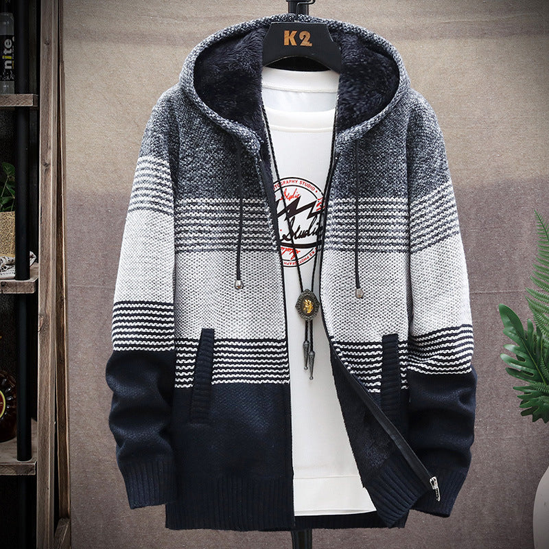 2023 Thickened Fleece Hoodie Cardigan for Men