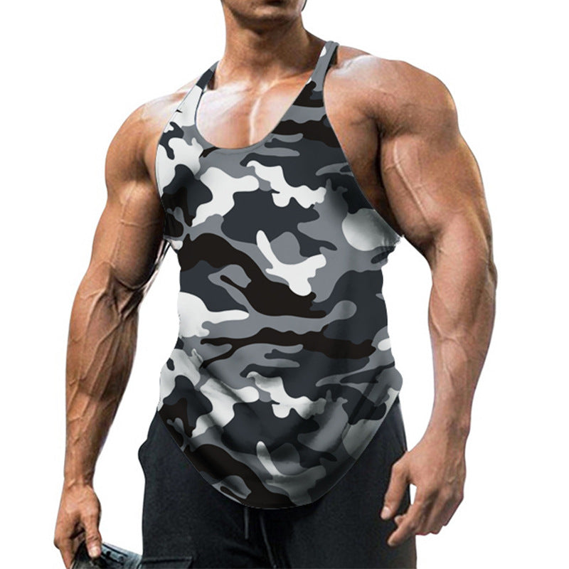 Camouflage Summer Fitness Tank Top for Men - Slim Fit