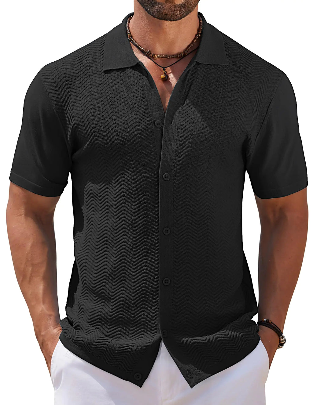 Short Sleeve Knit Polo Shirt