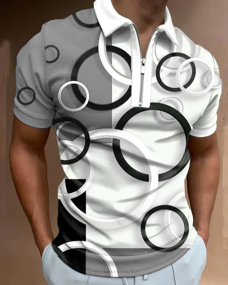 Round Pattern Fashion  Polos T-Shirts